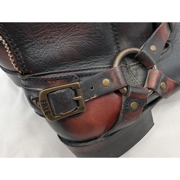 FRYE BOOTS Riley Harness Mens 11 Distressed Biker Rugged Moto Leather Equestrian main image 8